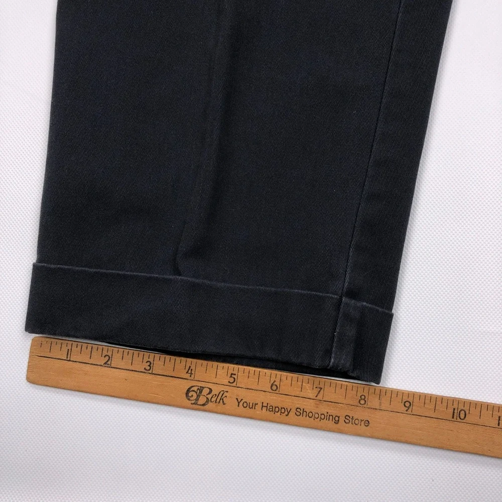Vtg Polo Ralph Lauren Hammond Pant Mens 34x32 Navy Blue Pleated Cuffed Chinos